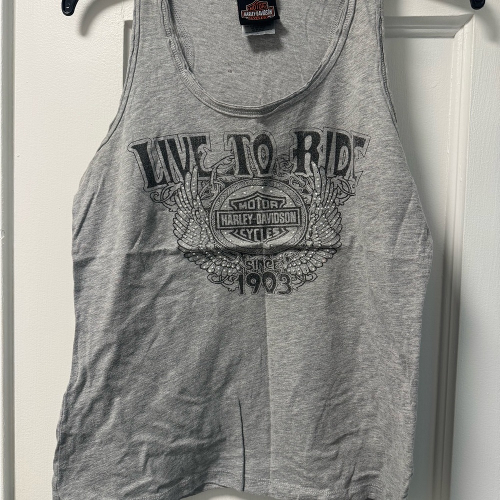 Harley-Davidson Live to Ride Gray Tank Top